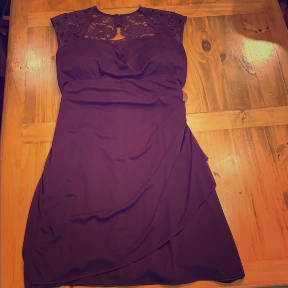 DAVID’S BRIDAL - XSCAPE Plumb Knee-Length Dress